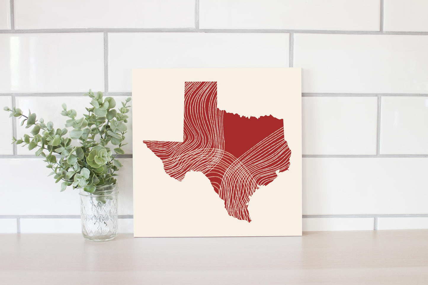 Modern Minimalist Texas Fluid Line State Shape | Wood Sign | Eaches | Min 2
