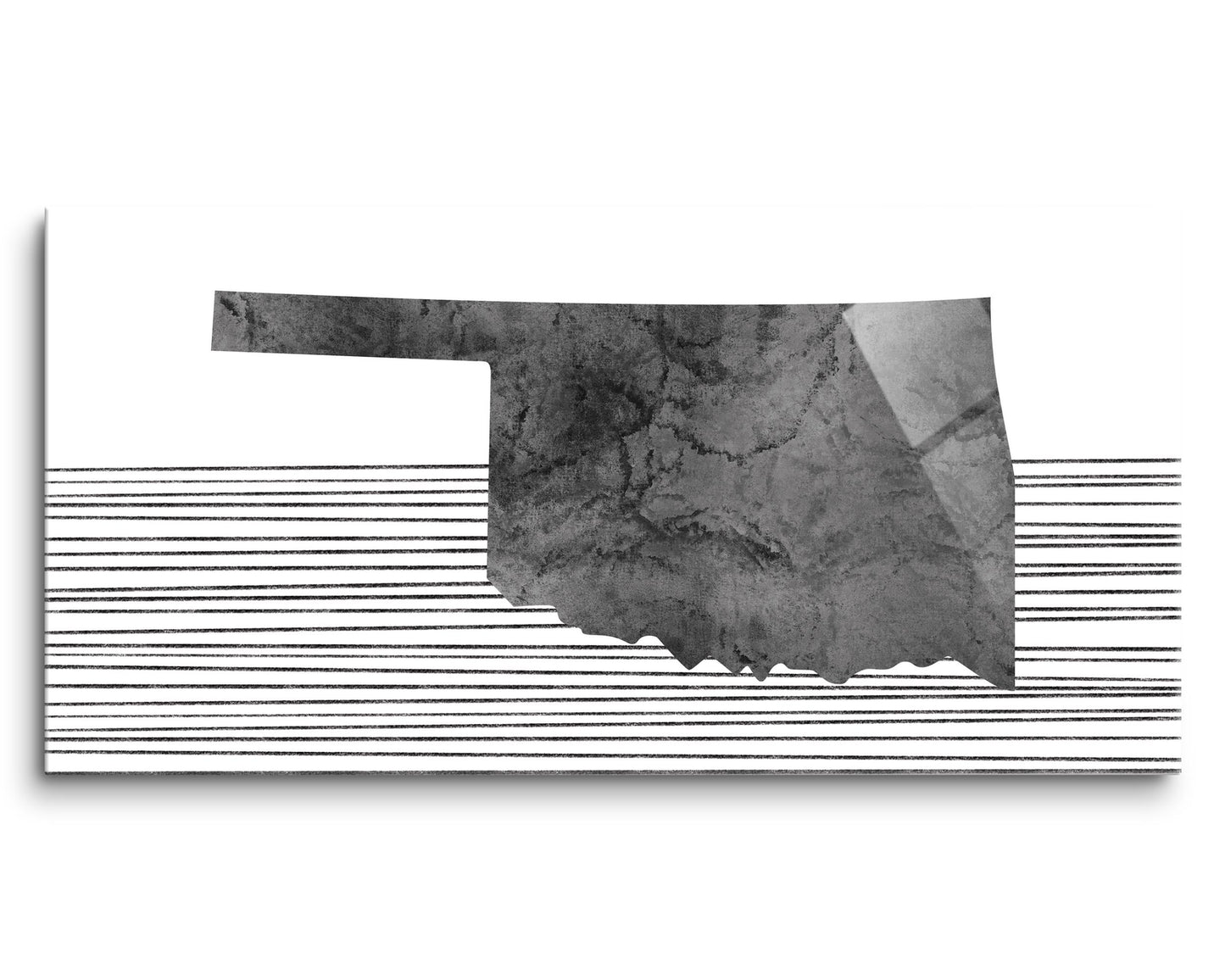 Modern Oklahoma State Shape With Straight Lines | Hi-Def Glass Art | Eaches | Min 2