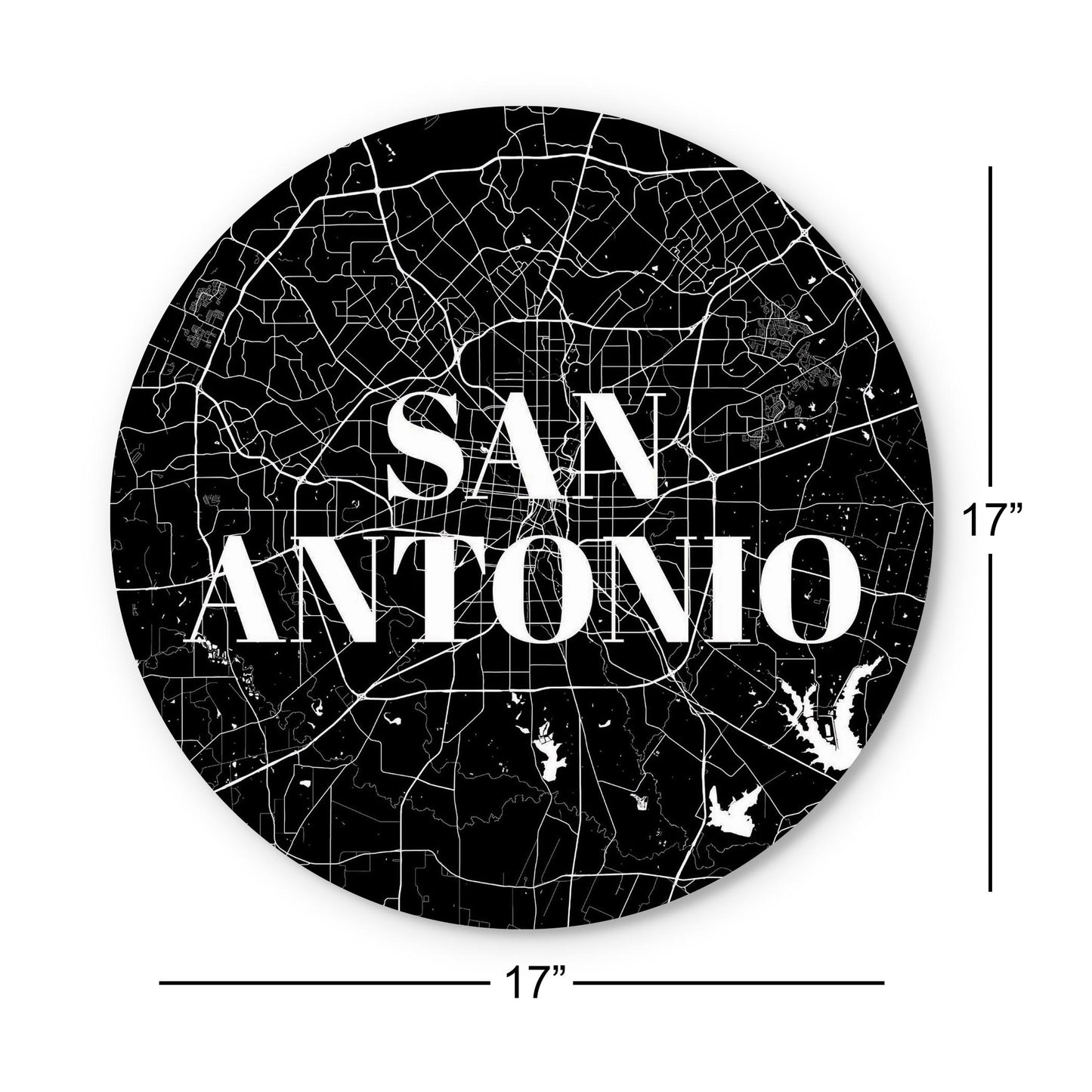 Minimalistic B&W Texas San Antonio Map | Wood Sign | Eaches | Min 1