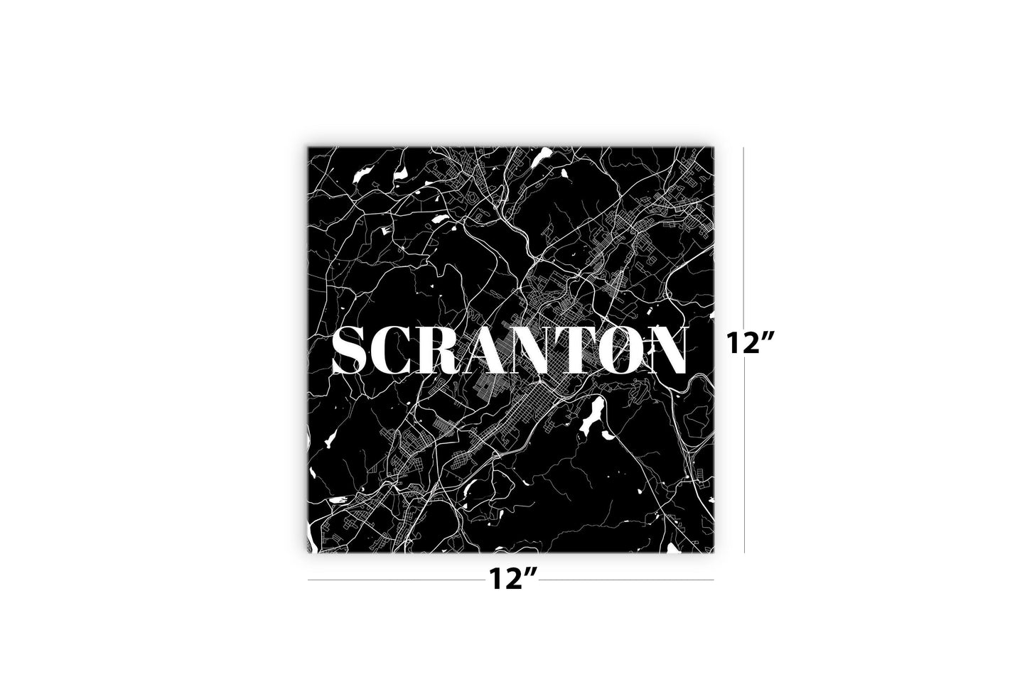 Minimalistic B&W Pennsylvania Scranton Map | Wood Sign | Eaches | Min 2