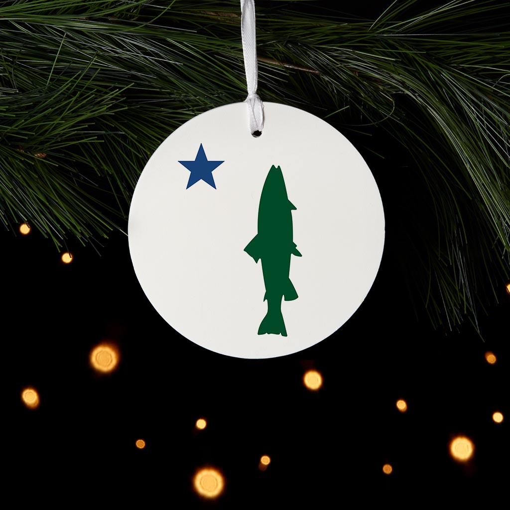 New England Star And Trout | Wood Ornament | Eaches | Min 6