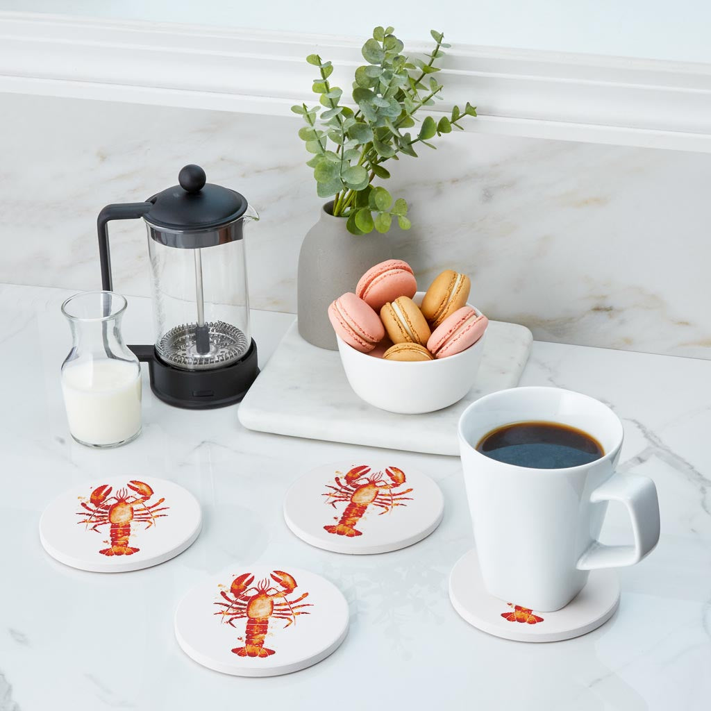 East Coast Water Color Lobster | Absorbent Coasters | Set of 4 | Min 2