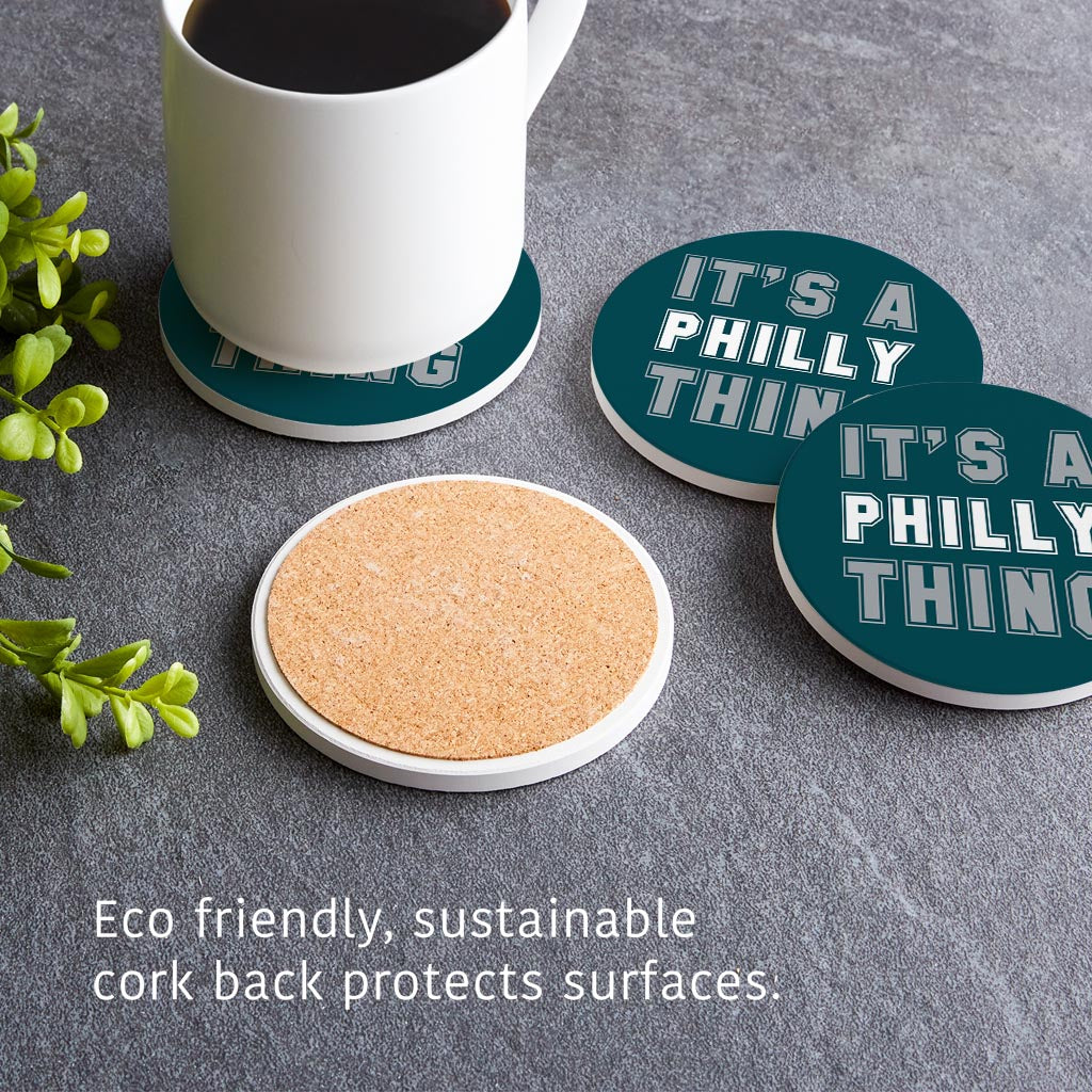Modern Minimalist Pennsylvania Philly Thing | Absorbent Coasters | Set of 4 | Min 2