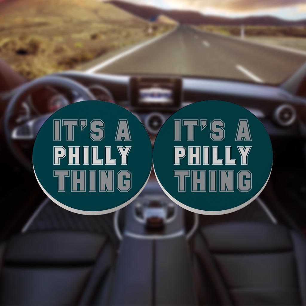 Modern Minimalist Pennsylvania Philly Thing| Absorbent Car Coasters | Set of 2 | Min 4