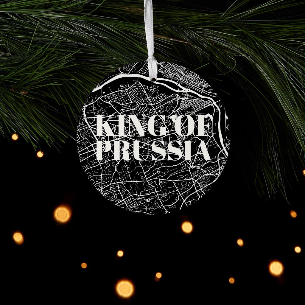 Minimalistic B&W Pennsylvania King Of Prussia Map | Wood Ornament | Eaches | Min 6