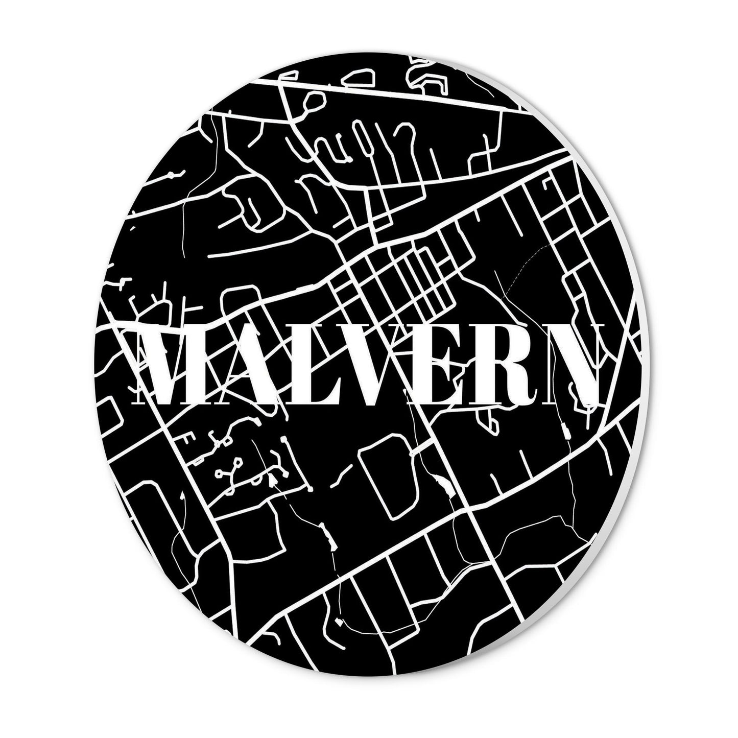 Minimalistic B&W Pennsylvania Malvern Map | Wood Sign | Eaches | Min 1