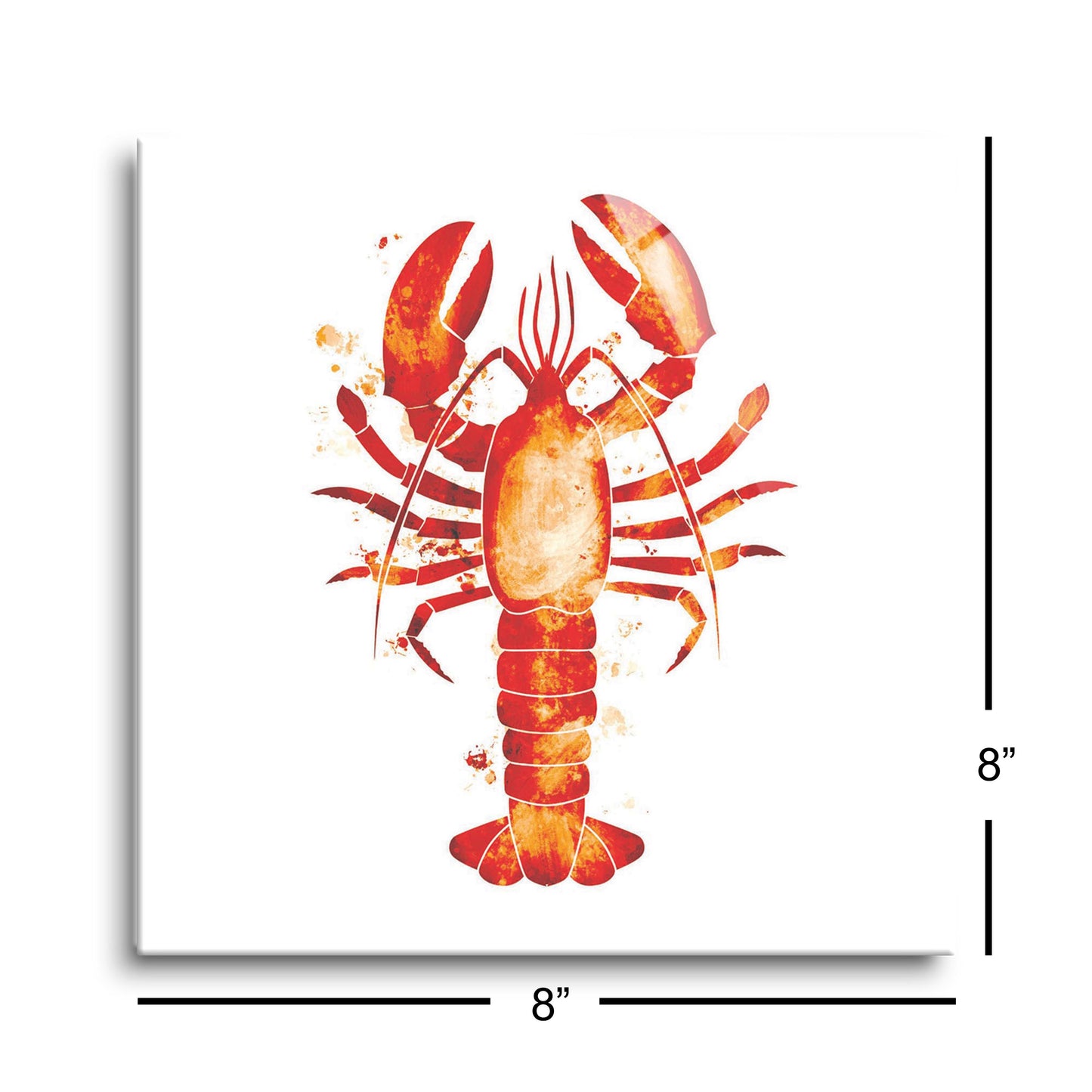 East Coast Water Color Lobster | Hi-Def Glass Art | Eaches | Min 2