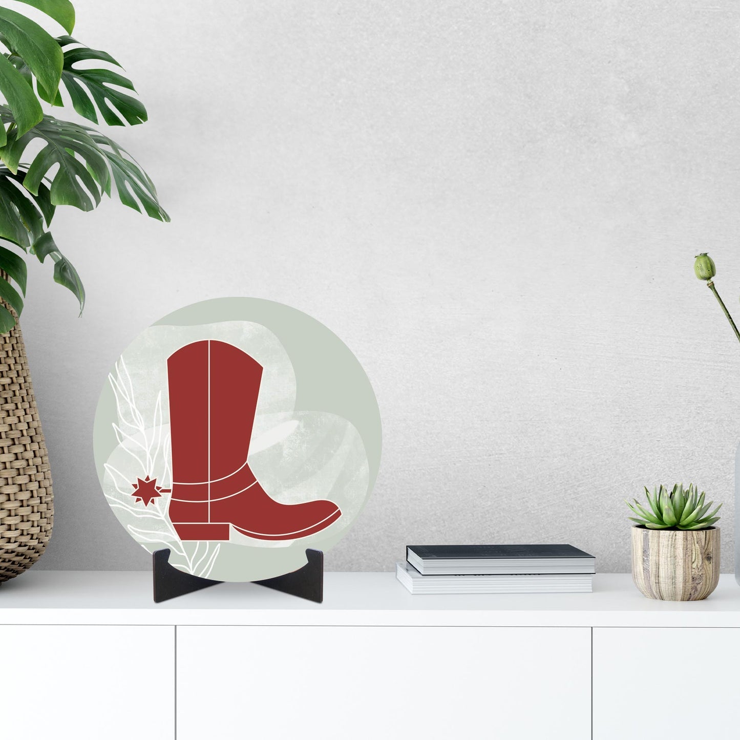 Modern Minimalist Oklahoma Boot | Wood Sign | Eaches | Min 1