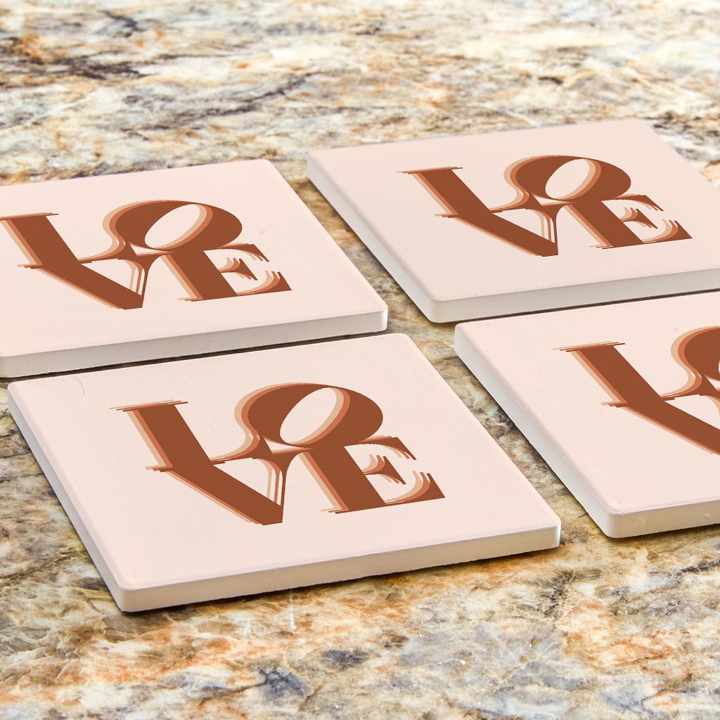 Modern Minimalist Pennsylvania Love Light | Absorbent Coasters | Set of 4 | Min 2