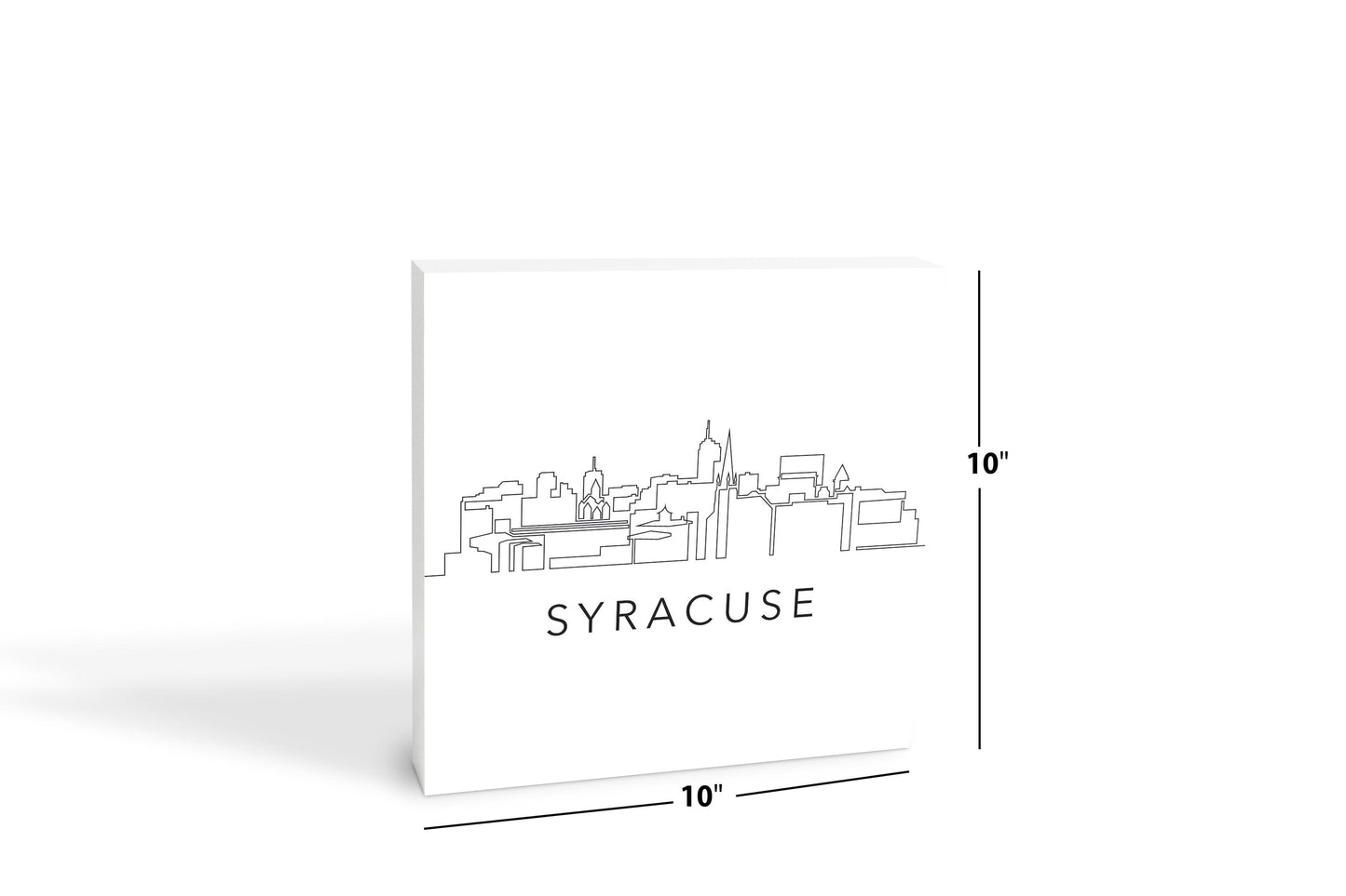 Minimalistic B&W New York Syracuse Skyline | Wood Block | Eaches | Min 2