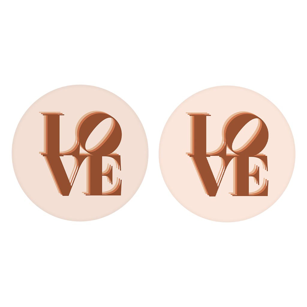 Modern Minimalist Pennsylvania Love Light | Absorbent Car Coasters | Set of 2 | Min 4