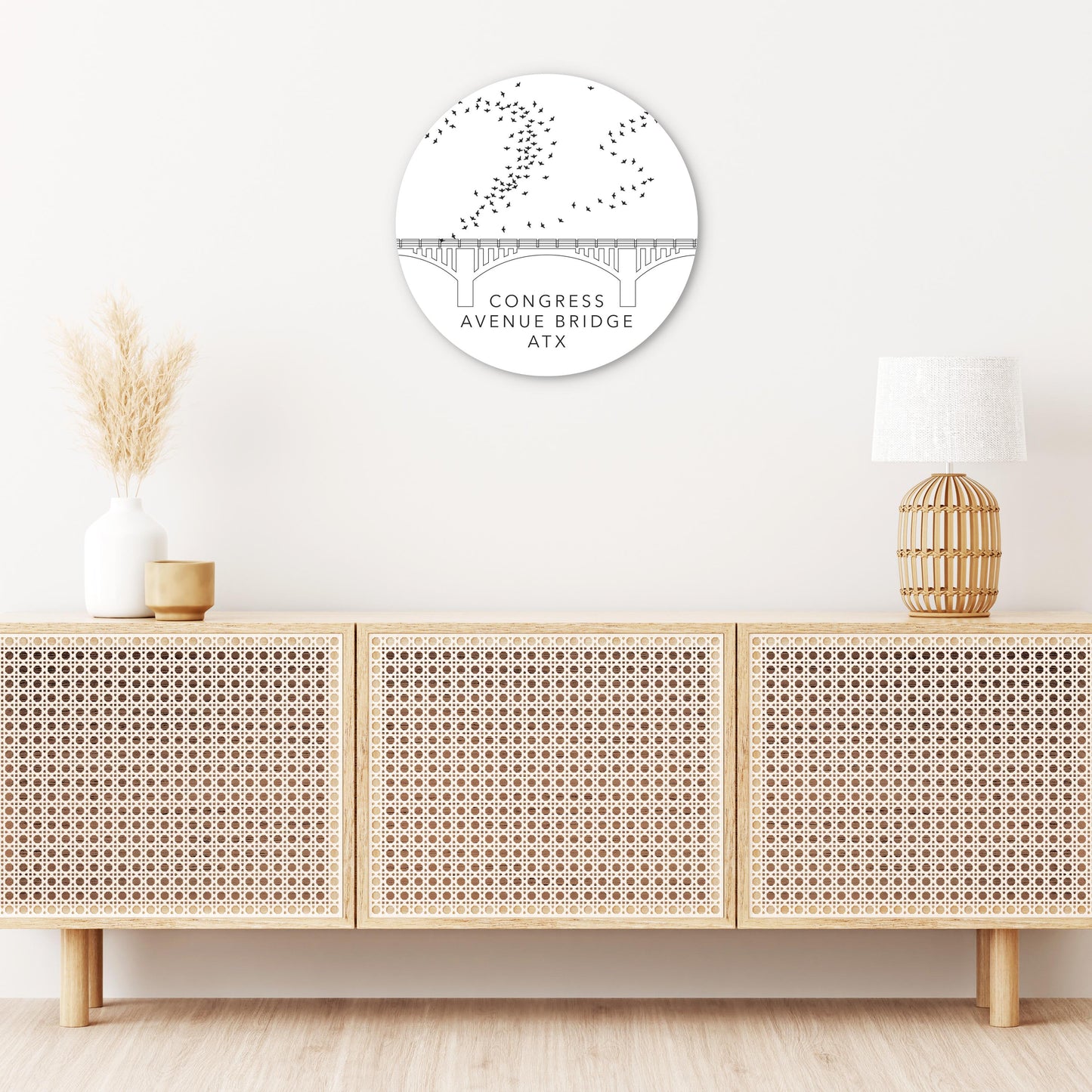 Minimalist B&W Texas Austin Congress Avenue Bridge | Wood Sign | Eaches | Min 1