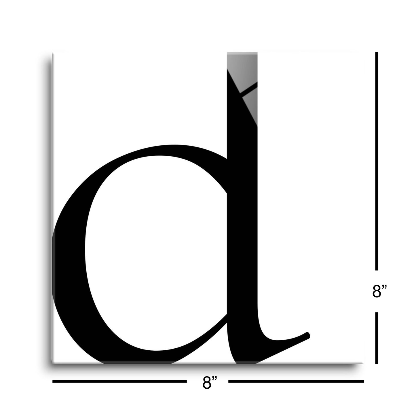 Minimal Monogram D | Hi-Def Glass Art | Eaches | Min 2