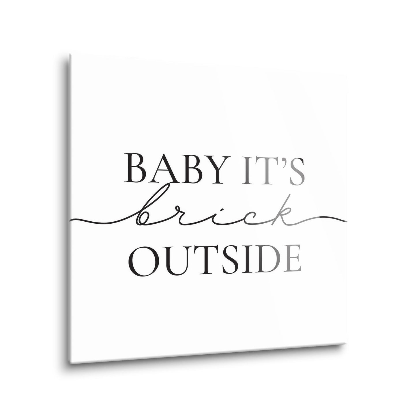 Minimalistic B&W New York Quip Brick Outside | Hi-Def Glass Art | Eaches | Min 1