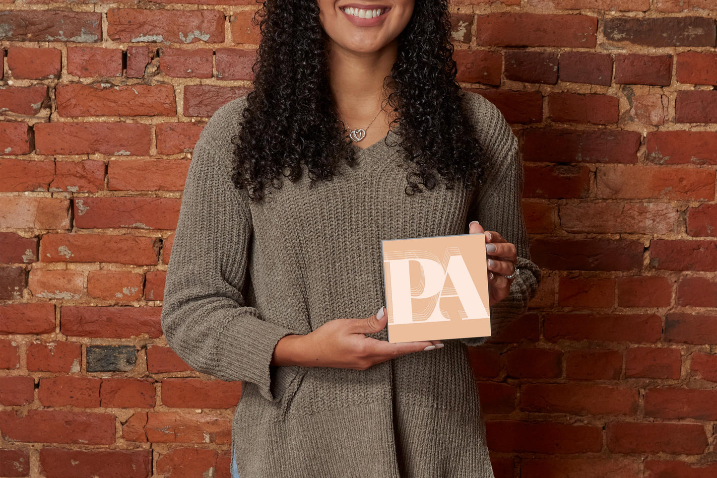 Modern Minimalist Pennsylvania Pa Initials Light | Wood Block | Eaches | Min 4