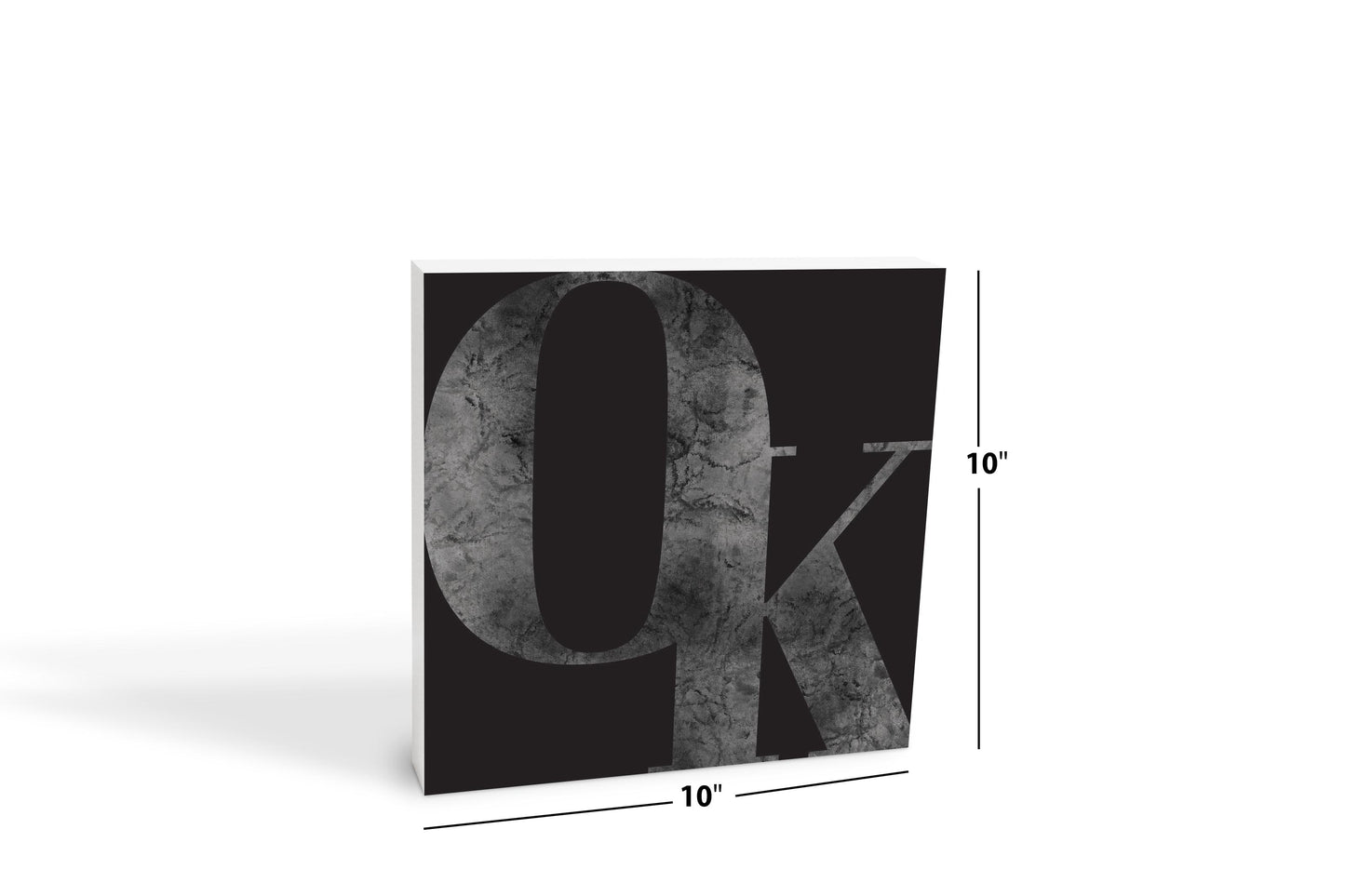 Modern Black Oklahoma Initials | Wood Block | Eaches | Min 2
