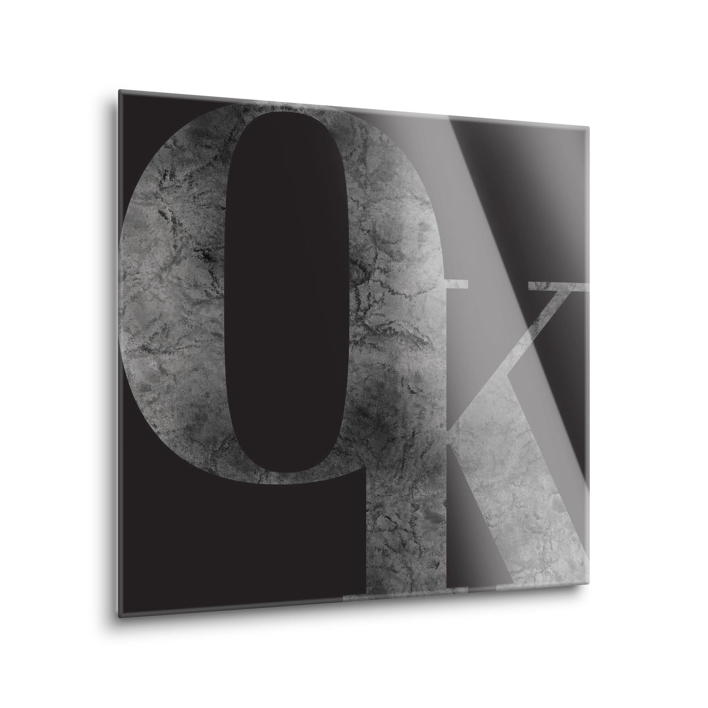 Modern Black Oklahoma Initials | Hi-Def Glass Art | Eaches | Min 1