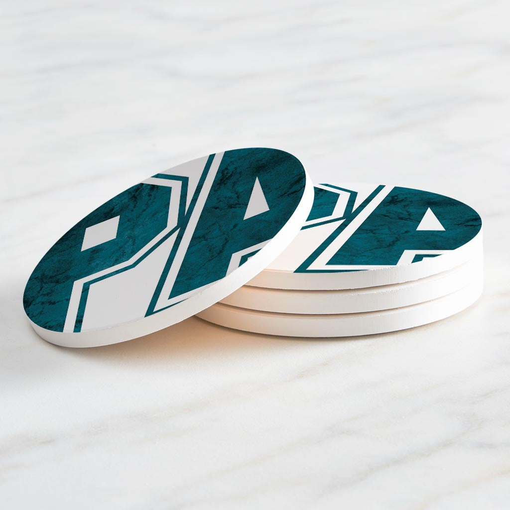 Modern Minimalist Pennsylvania White Initials | Absorbent Coasters | Set of 4 | Min 2