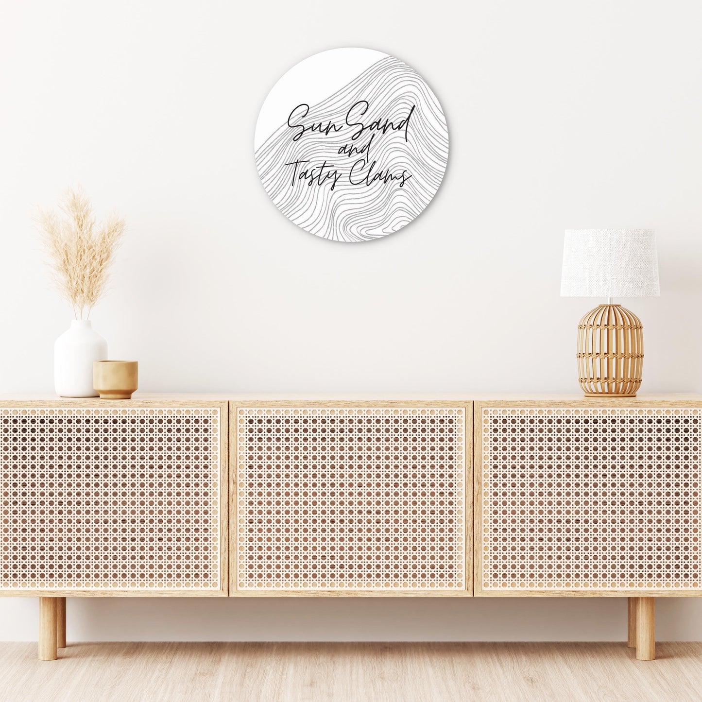 Minimalistic B&W Cape Cod Sun Sand Tasty Clams | Wood Sign | Eaches | Min 1