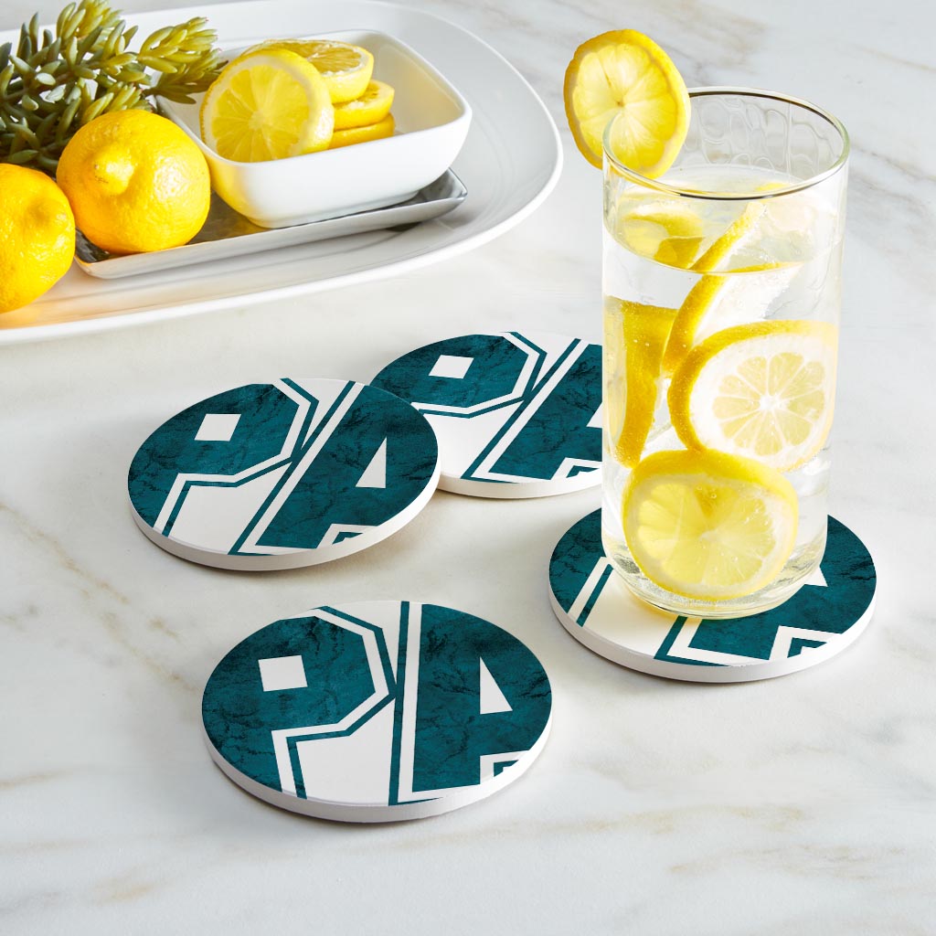 Modern Minimalist Pennsylvania White Initials | Absorbent Coasters | Set of 4 | Min 2