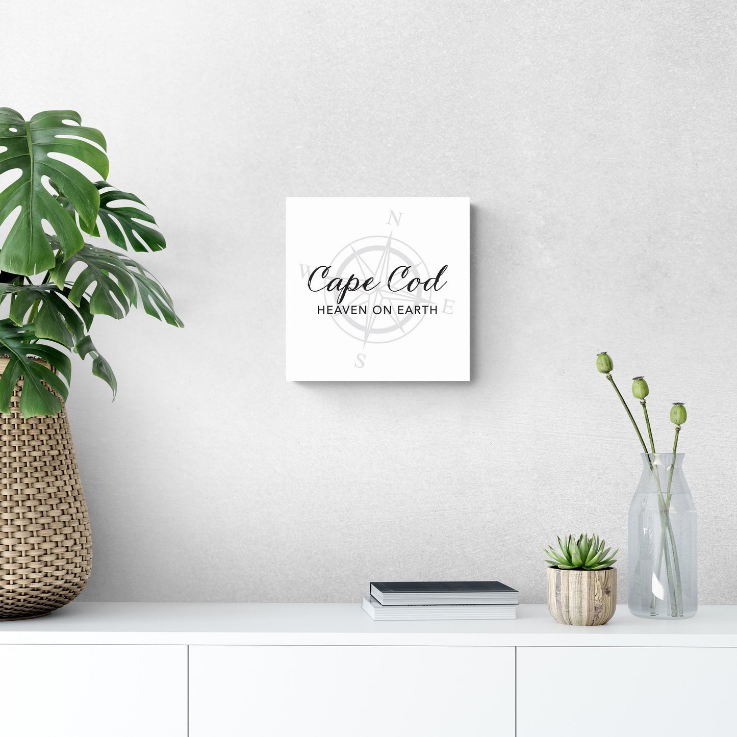 Minimalistic B&W Cape Cod Heaven On Earth | Wood Sign | Eaches | Min 2