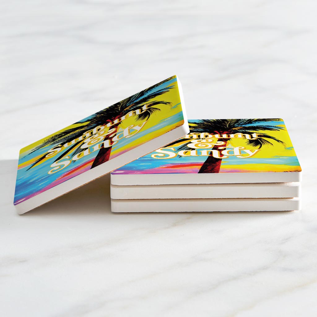 Sunburnt Sandy | Absorbent Coasters | Set of 4 | Min 2