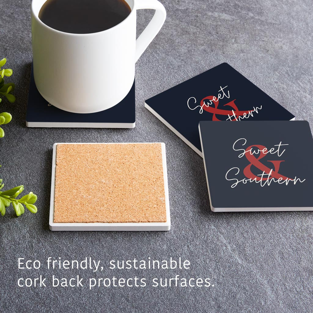 Modern Minimalist Texas Colors Sweet Southern | Absorbent Coasters | Set of 4 | Min 2