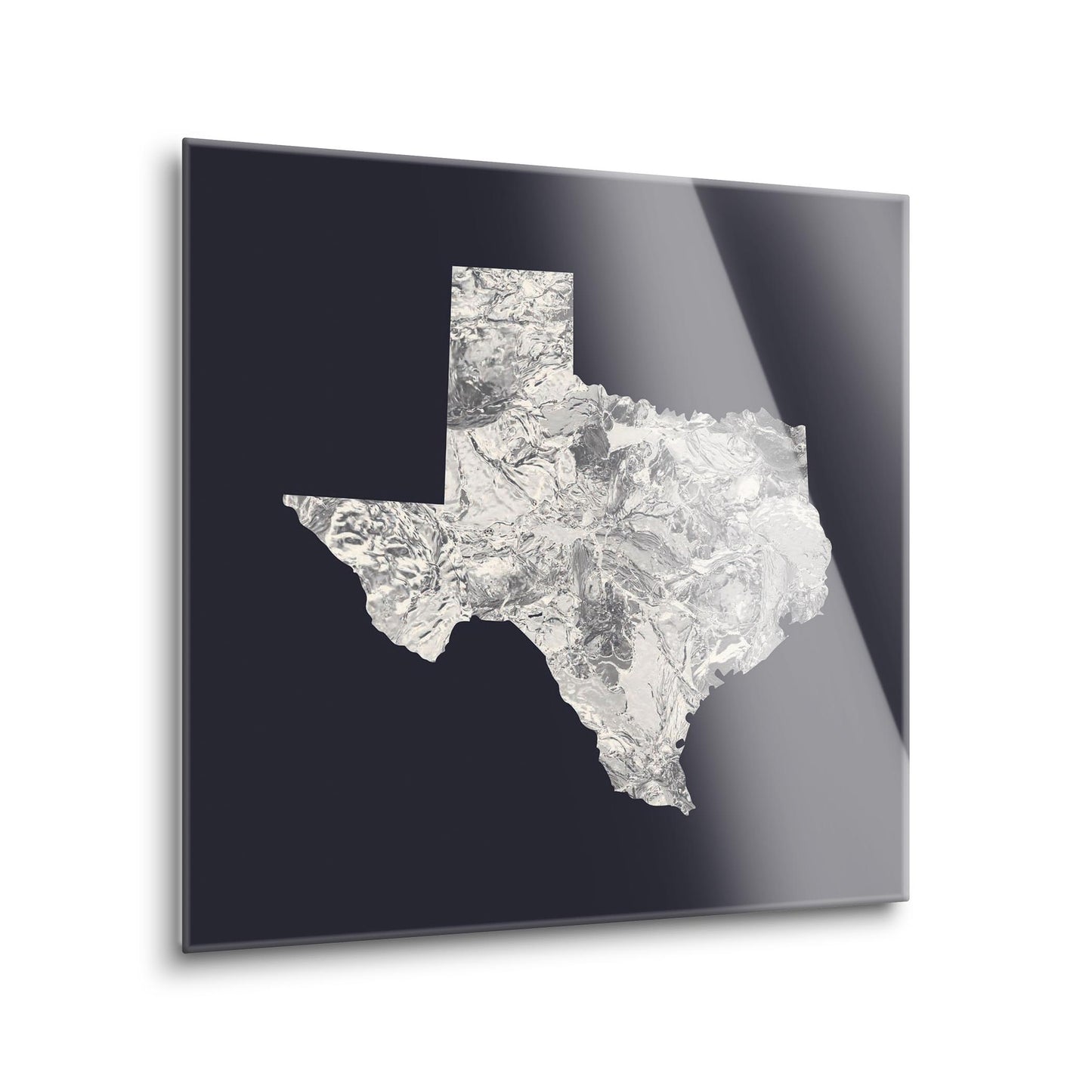 Modern Minimalist Texas Metal State Shape | Hi-Def Glass Art | Eaches | Min 1