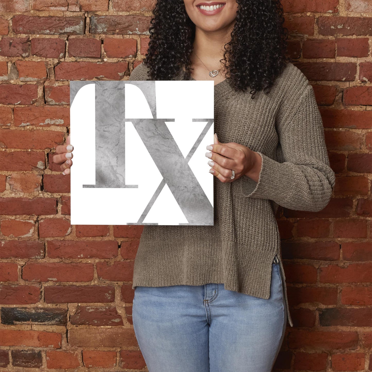 Modern White Texas Initials | Hi-Def Glass Art | Eaches | Min 1