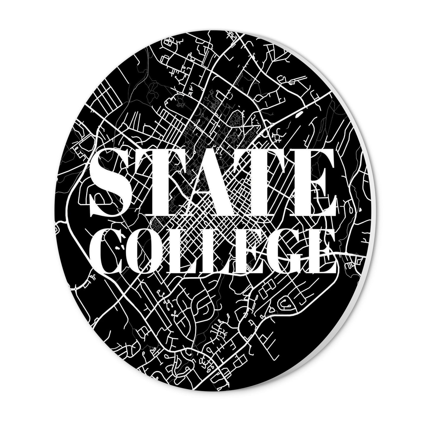 Minimalistic B&W Pennsylvania State College Map | Wood Sign | Eaches | Min 1