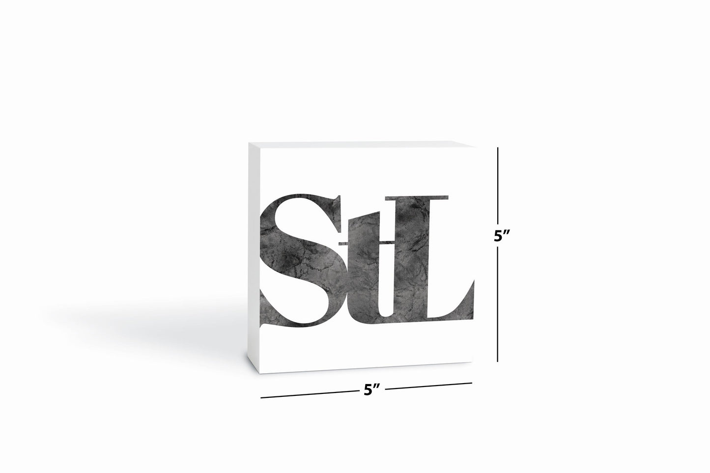 Minimalist B&W Missouri St Louis White Initials | Wood Block | Eaches | Min 4