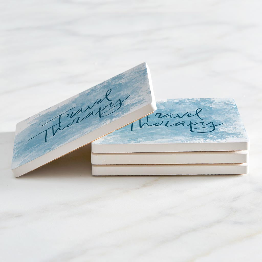 Travel Therapy Water Color | Absorbent Coasters | Set of 4 | Min 2