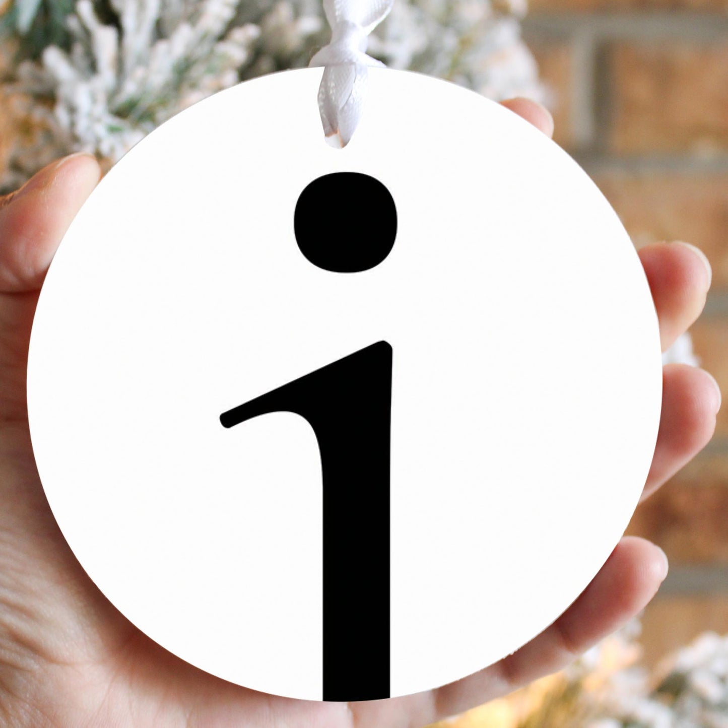 Minimalist Monogram I Circle| Wood Ornament | Eaches | Min 6