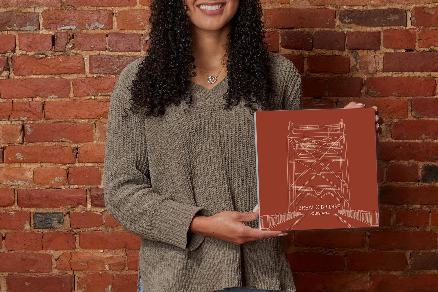 Modern Minimalist Louisiana Breaux Bridge Line Drawing | Wood Block | Eaches | Min 2