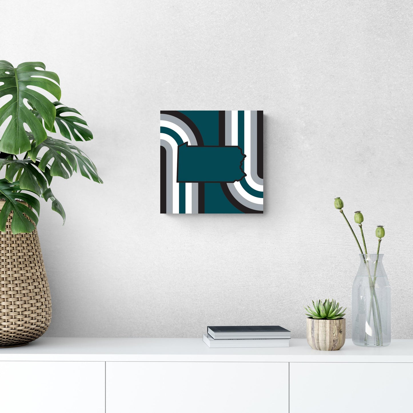 Modern Minimalist Pennsylvania Retro Shape | Wood Sign | Eaches | Min 2