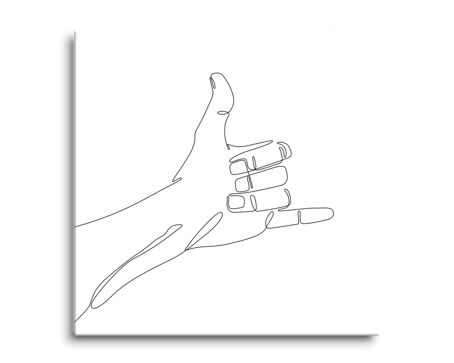 Hang 10 Hand Sign Line Drawing | Hi-Def Glass Art | Eaches | Min 2