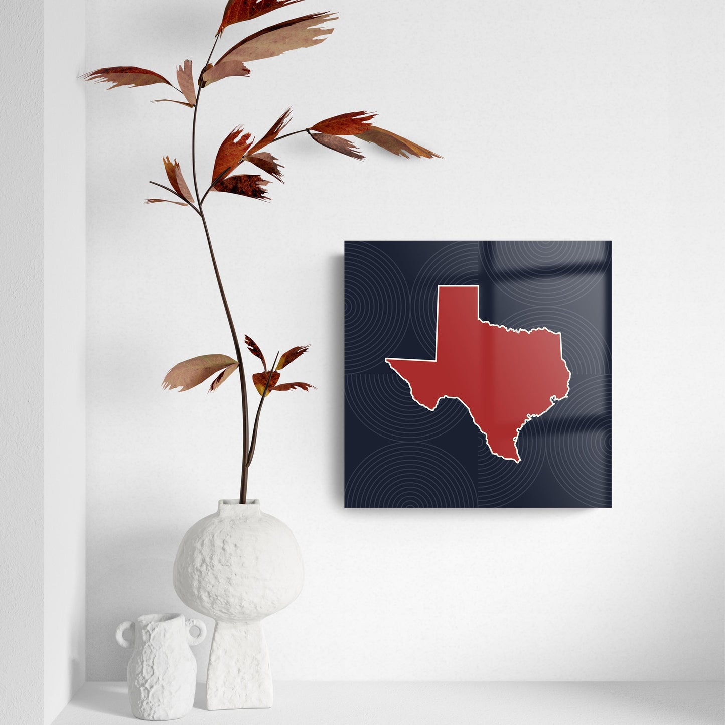 Modern Minimalist Texas Colors Shape | Hi-Def Glass Art | Eaches | Min 2