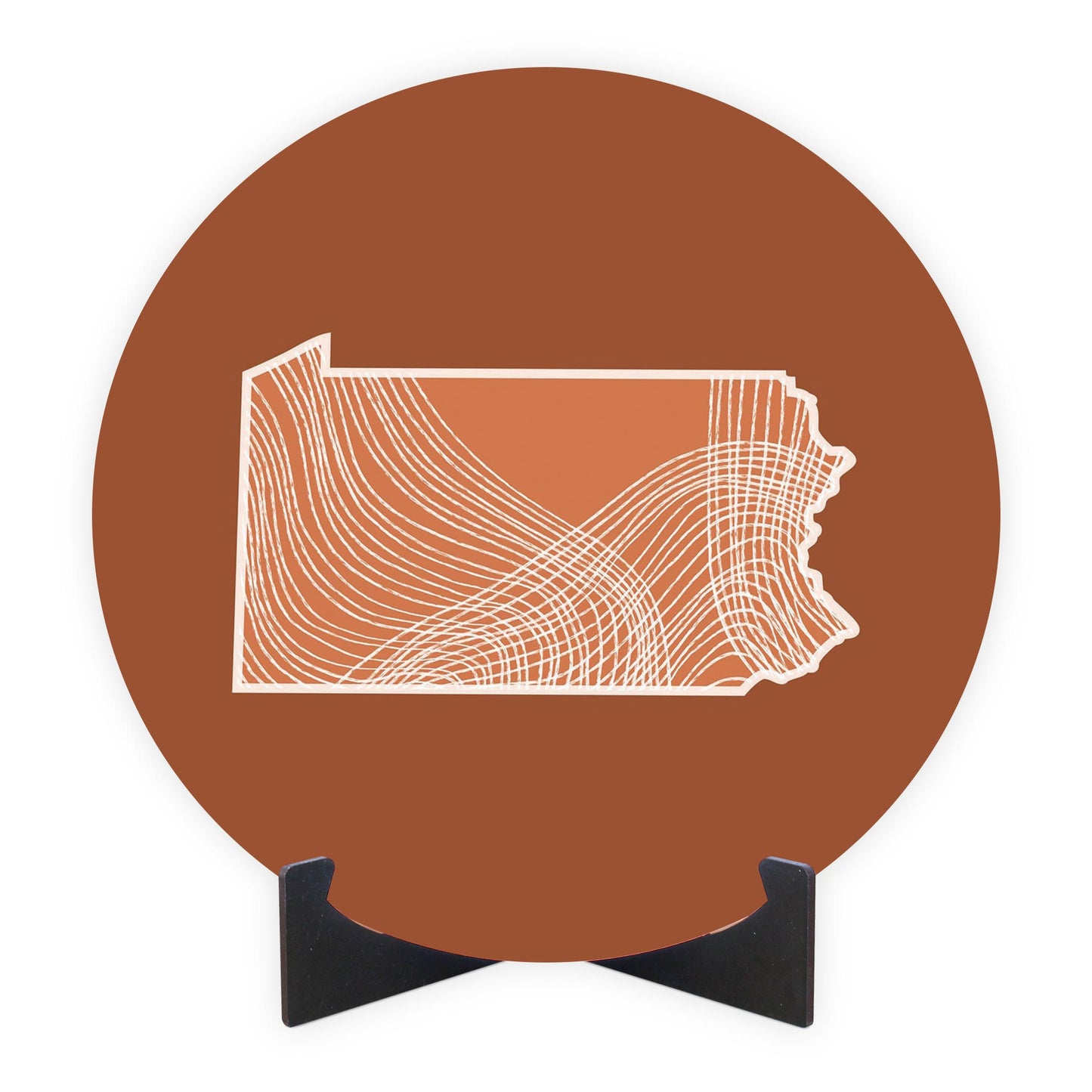 Modern Minimalist Pennsylvania State Lines Dark | Wood Sign | Eaches | Min 1