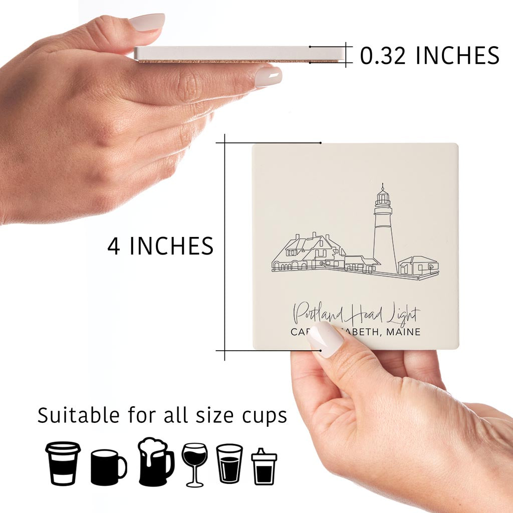 Portland Head Light | Absorbent Coasters | Set of 4 | Min 2