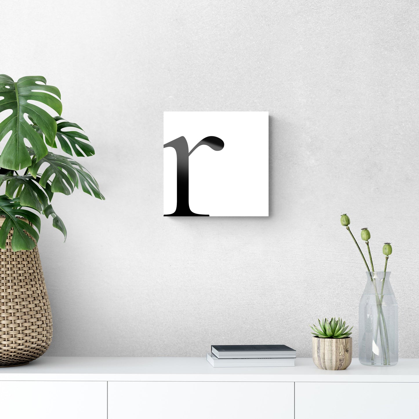 Minimal Monogram R | Hi-Def Glass Art | Eaches | Min 1
