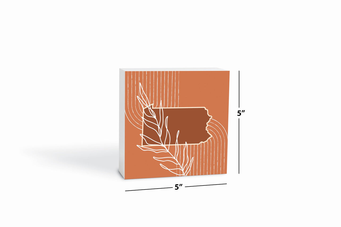 Modern Minimalist Pennsylvania State Leaf | Wood Block | Eaches | Min 4