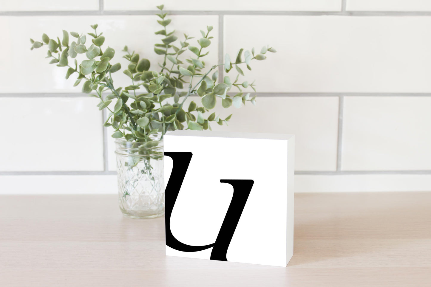 Minimal Monogram U | Wood Block | Eaches | Min 4