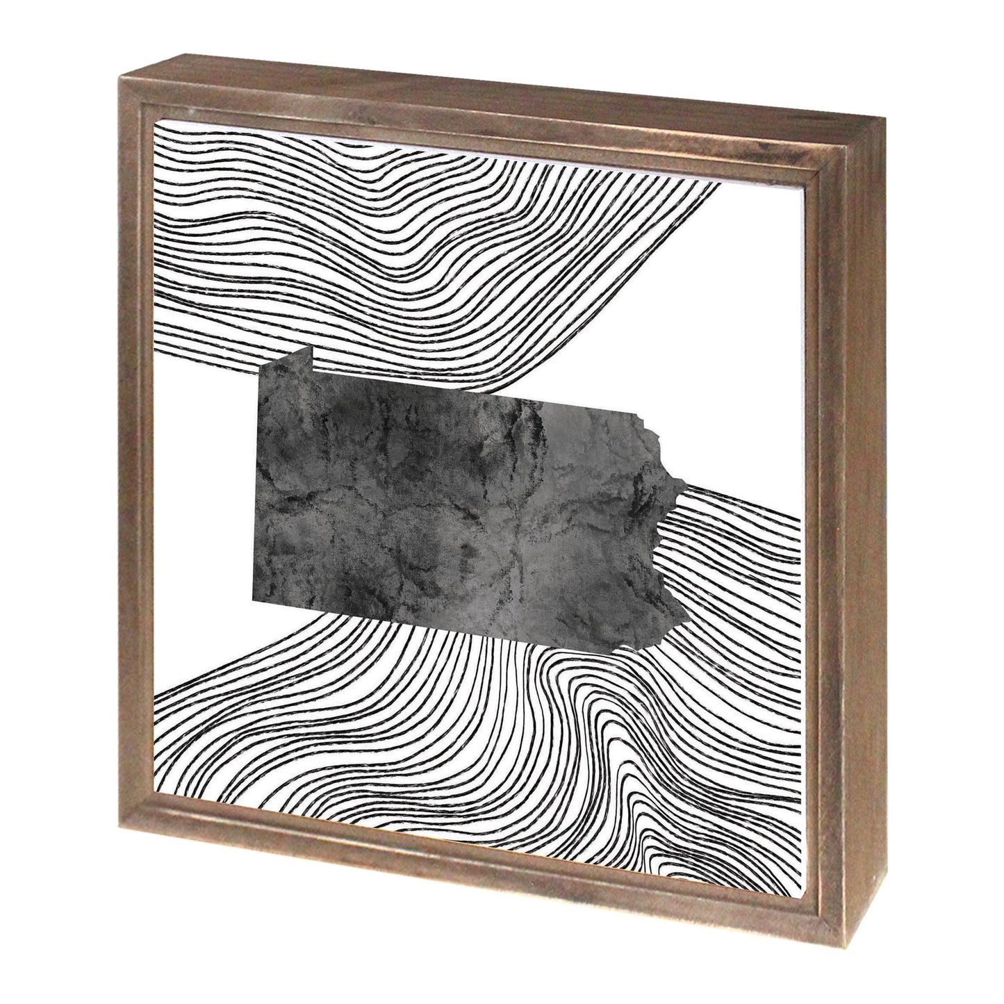 Minimalistic B&W Pennsylvania Shape Fluid Lines | Wood Sign | Eaches | Min 1