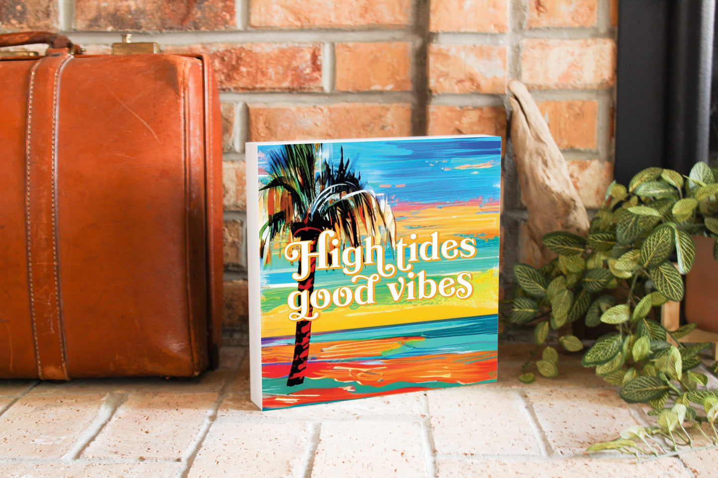 High Tides Good Vibes | Wood Block | Eaches | Min 2