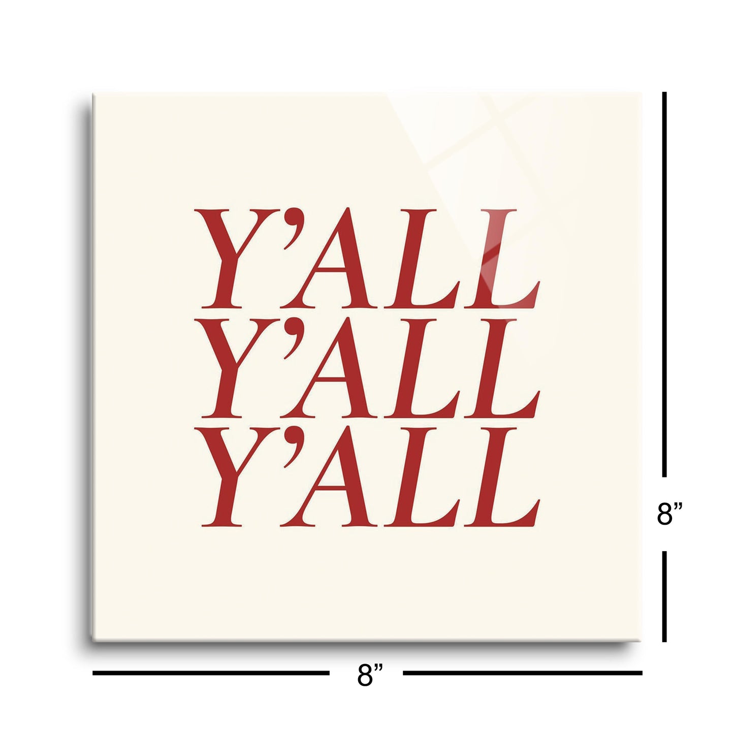 Modern Minimalist Texas Colors Yall | Hi-Def Glass Art | Eaches | Min 2