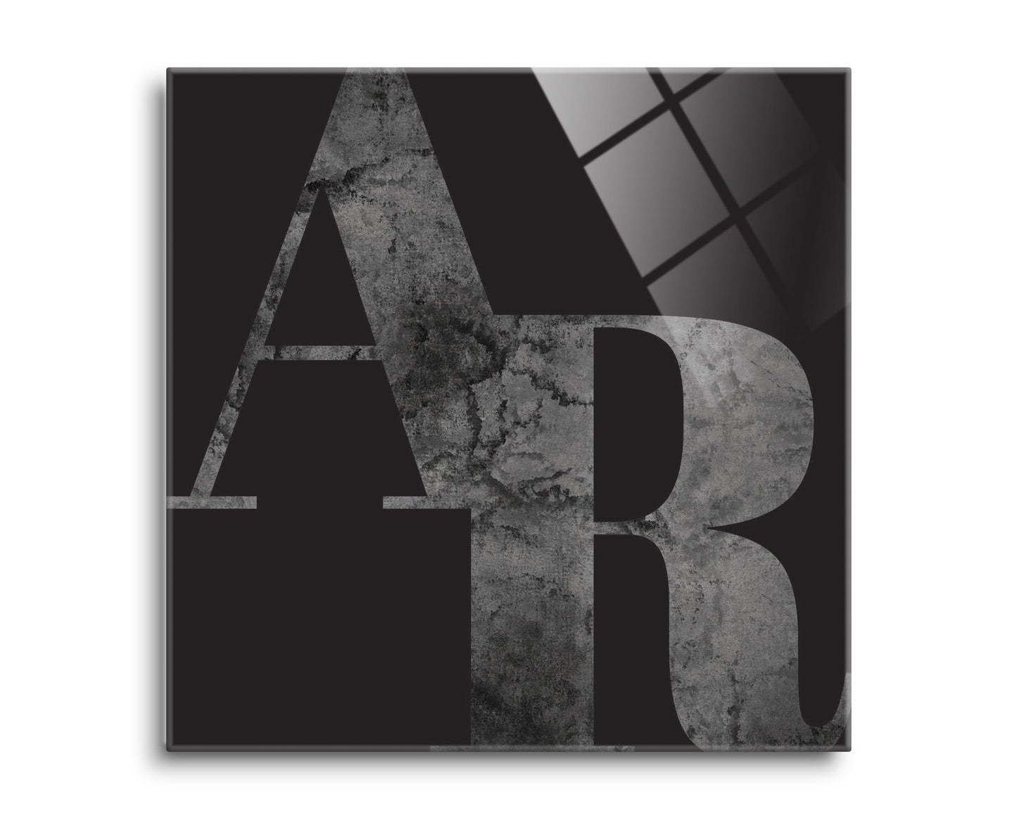 B&W Minimalist Arkansas Black Initials | Hi-Def Glass Art | Eaches | Min 2