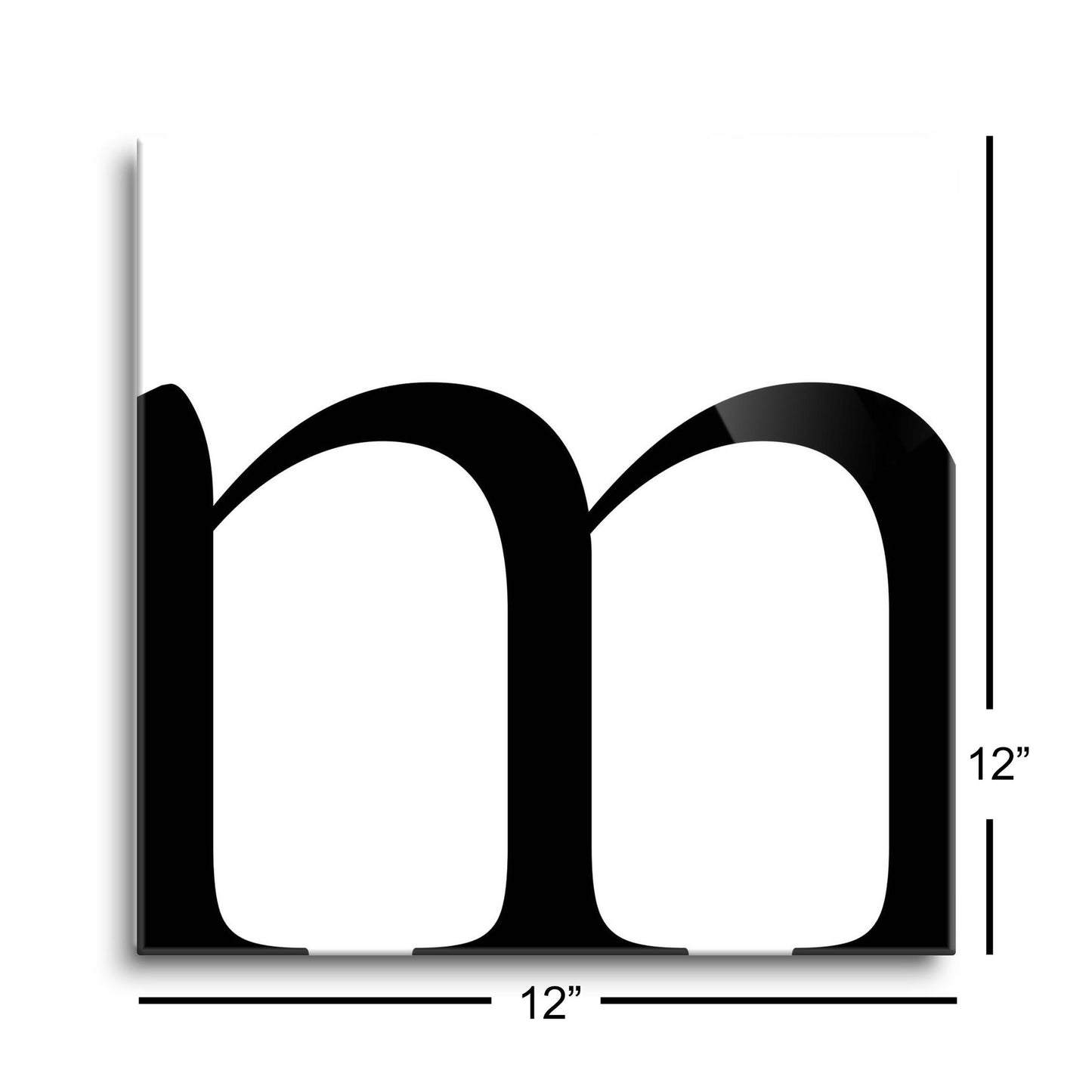 Minimal Monogram M | Hi-Def Glass Art | Eaches | Min 1