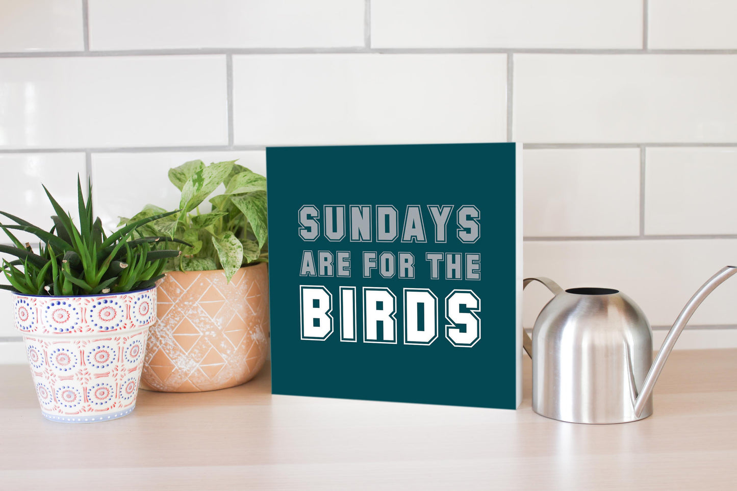 Modern Minimalist Pennsylvania Bird Sundays | Wood Block | Eaches | Min 2