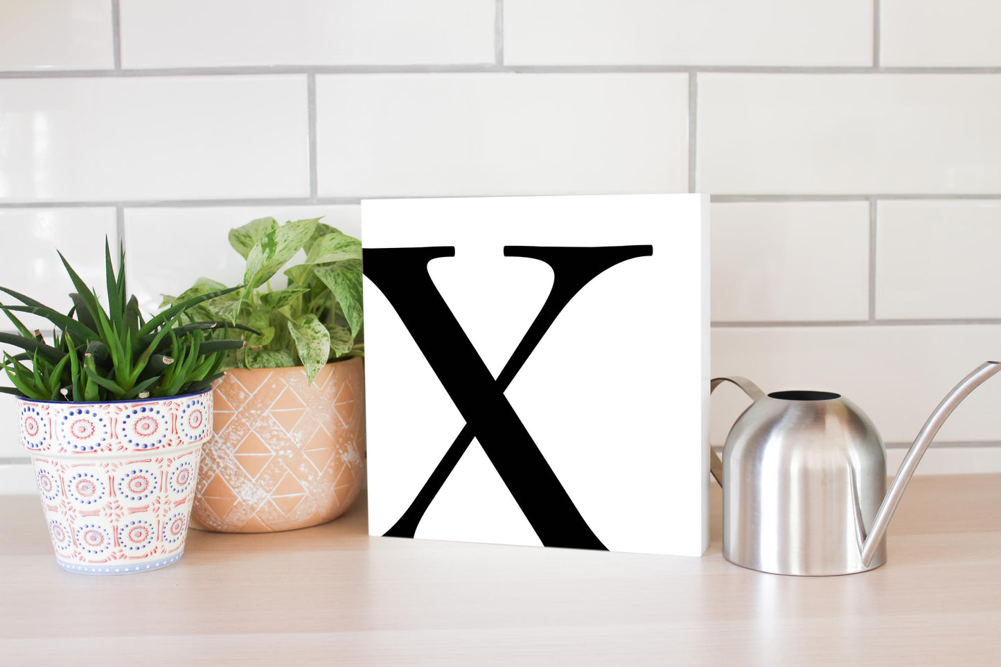 Minimal Monogram X | Wood Block | Eaches | Min 2