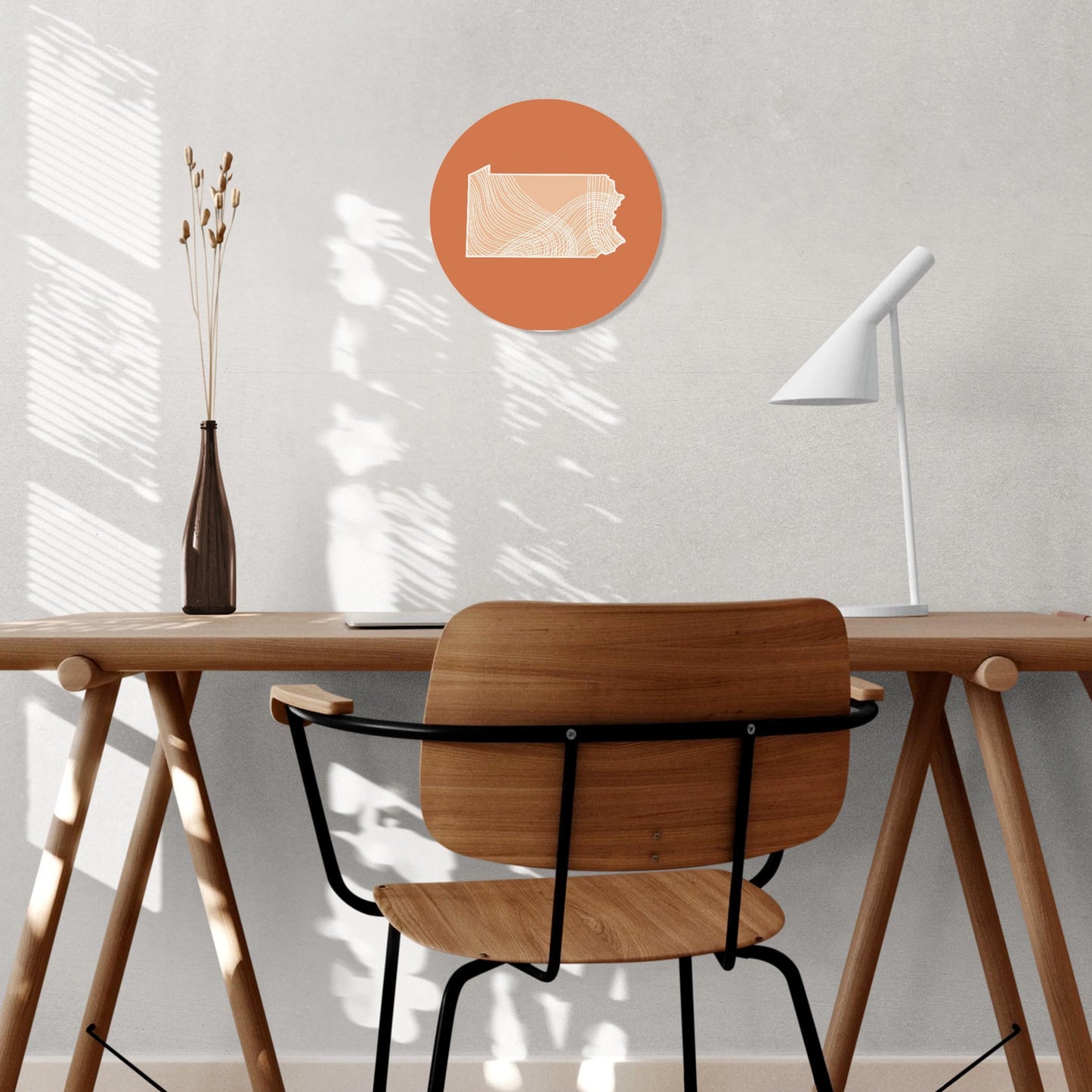 Modern Minimalist Pennsylvania State Lines Light | Wood Sign | Eaches | Min 1